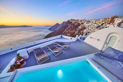 This luxury villa has the best location and feature specious terraces with famou  Three bedroom Villa with  two Caldera View Jacuzzi Cycladic home vacation rental 11902600