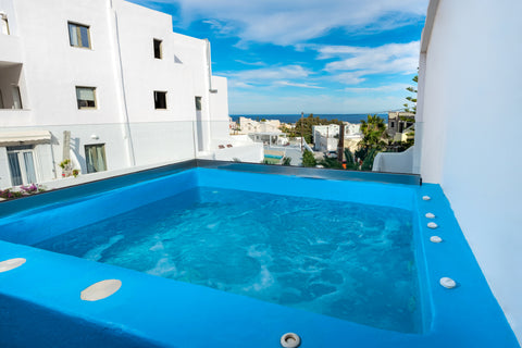 A romantic first level suite,cleaned and heated outdoor private jacuzzi with sea Greece The Muse 8-Suite_Outdoor  Jacuzzi_Seaview Entire rental unit vacation rental 32555938