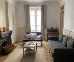 La porte d'entrée s'ouvre sur le salon/ coin repas. Dans cette pièce, salon/coin Lyon, France Appart T2  proche quai Rhône, universités, centre Entire rental unit vacation rental 42640201