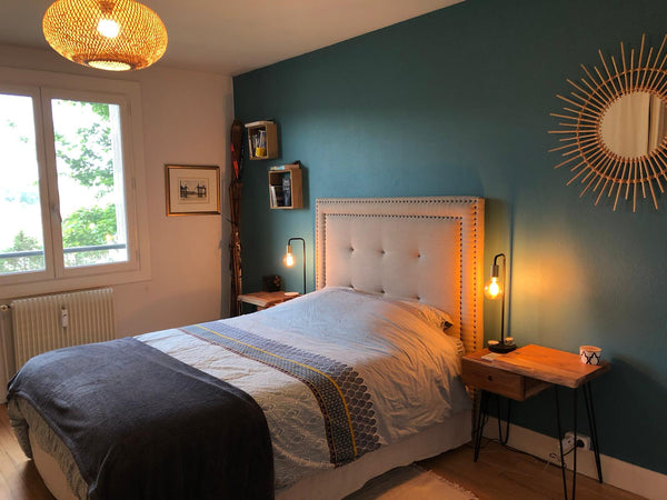 Grande chambre de 15m2 dans un T3 avec balcon offrant une vue plongeante sur la  Lyon, France Grande chambre vue Saône dans 70m2 avec balcon Private room in rental unit vacation rental 49432307