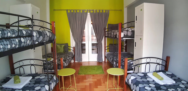 In the room sleeps up to 6 guests, offers shared two bathrooms, has A/C, free li Athens, Greece Bed in Shared Room - Dormitory (6 beds) #1 Shared room in rental unit vacation rental 35349352
