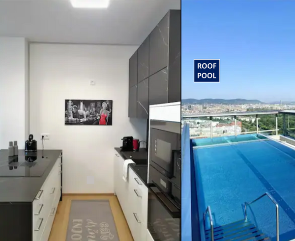 Ein absoluter Hingucker - sowohl die Wohnung an sich, als auch der Ausblick, den Vienna, Austria skyline - skypool - skykitchen - skybed - TOP 06 Entire rental unit vacation rental 680882300091790573