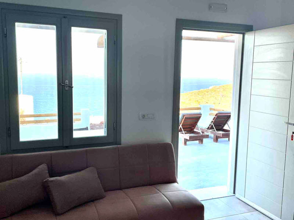 Relax with the whole family in this quiet accommodation with panoramic view of t Thera, Greece Private Cycladic house with sea view Cycladic home vacation rental 50952579