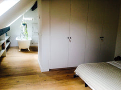 Large and bright room with a bath in a splendid lofty apartment near the lakes o Brussels, Belgium Splendid room and apartment near Flagey Private room in rental unit vacation rental 19542363