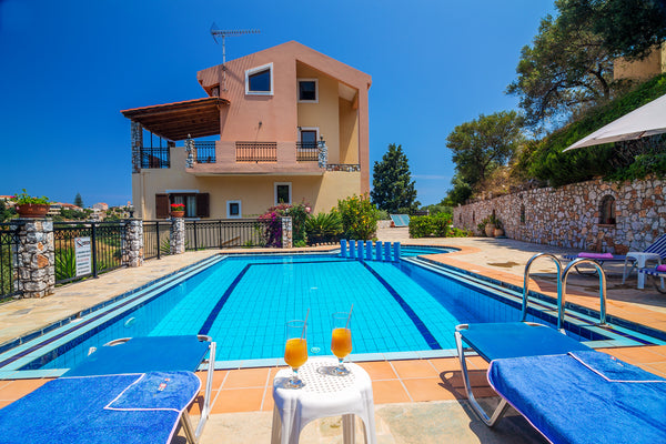 The villa is a new 4-bedroom villa with private pool, built in the seaside resor Chania, Greece Holiday Villa with private pool in Stalos Chania 1 Entire villa vacation rental 18881392