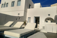 Cycladic-style House with outdoor seating area  and balcony for private use with  Sunset View Jacuzzi House in Oia Entire home vacation rental 13587040