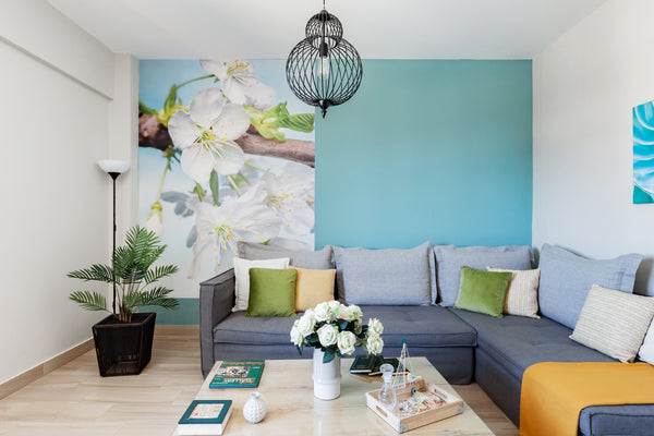 Stretch out on the huge sectional sofa and watch Netflix on the 49