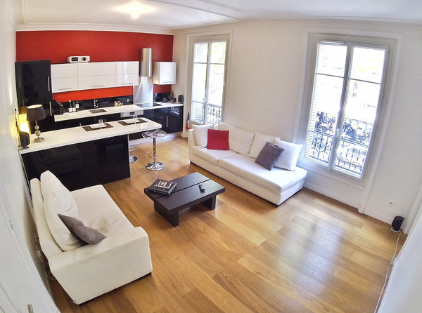 Filled with daylight with large windows overseeing a Parisian street and café.<b Paris, France Typical Parisian apartment near Bastille Le Marais Entire rental unit vacation rental 20945696