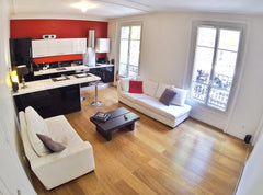 Filled with daylight with large windows overseeing a Parisian street and café.<b Paris, France Typical Parisian apartment near Bastille Le Marais Entire rental unit vacation rental 20945696