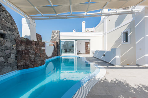 Aspronisi villa is Spread across three floors, the house boasts several living,  Thera, Greece Aspronisi Villa At Secret Earth Santorini Entire villa vacation rental 35358712