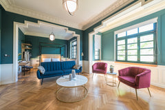 This comfortable open plan 45m2 room can accommodate up to three guests. High ce Athens, Attica, Greece Moon & Stars- R1 Suite - The music box Room in boutique hotel vacation rental 44618884