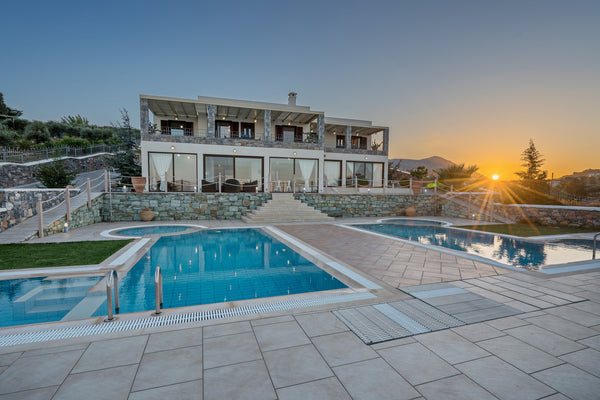 Rental Villas  are located at a marvelous place with breathtaking uninterrupted  Rethimnon, Greece Sea views, Heated Pool, Ping Pong & Tennis, 23 pax Entire villa vacation rental 9918479