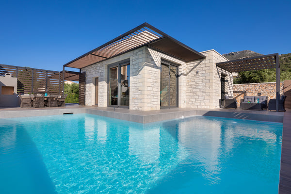 The imposing Villa Kronos is designed in minimalistic style, in order to let you Chania, Greece Kronos Titans Luxury Villa with pool Entire villa vacation rental 21212437