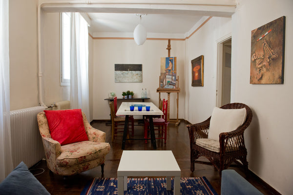 This is a lower ground floor flat, an easygoing, arty space with a small balcony Athens, Attica, Greece Downtown artistic retreat, Neapoli, Central Athens Entire rental unit vacation rental 21314860