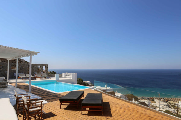 Luxurious complex of three houses located over the soughtafter Elia beach of Myk  Mykonos Elia Luxurious Complex has 2 private pools Entire home vacation rental 5756104