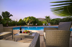 The 3-bedroom Iakinthi Villa has a big courtyard with a private pool in a privat Chania, Greece Iakinthi Villa, 3 BD, private pool, 600m from sand Entire home vacation rental 13774905