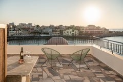 Welcome to our recently renovated hotel rooms in the Venetian harbor!This is a c Crete, Greece seaview hotel room with terrace on the old harbour Room in hotel vacation rental 49395905