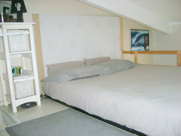 Chambre mezzanine, douche privative non attenante à la chambre, wc communs, au R Gradignan, France chambre duplex 1 à 3 personnes et petit déjeuner Private room in home vacation rental 6178978