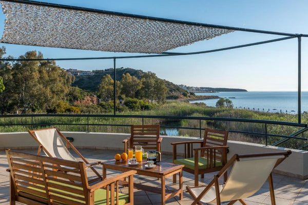 This is a beautiful, private villa next to the stunning Almiros beach. One of th  Beach Villa on Almiros beach.  Stunning Sea view! Entire villa vacation rental 42351524