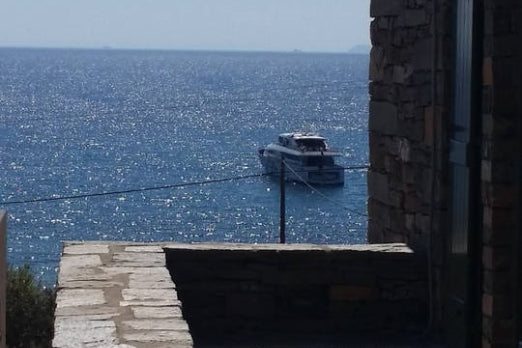The Villa  is located by  Koundouros on the front of blue-green translucent wate Athens, Greece Sea & Stone-Sea View Luxury Villa- AMA :189312 Cycladic home vacation rental 14456246