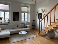 The sleeping room has about 14m2 with bed, closet and desk. The big kitchen is u Vienna, Austria Beautiful Maisonette with rooftop terrace Private room in rental unit vacation rental 19300105