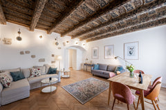 This beautiful 3-bedroom apartment is located in the most enchanting part of the Prague, Czechia Large and elegant Old town apt with wooden ceiling Entire condo vacation rental 659123446195591148