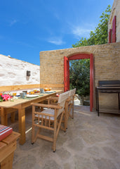 A square like an open theatre, an old palm tree, quiet, beauty, art. Old house,  Rhodes, Greece Platanos Cottage Entire villa vacation rental 12147703