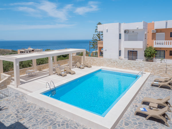 Villa Alexander offers self-catering accommodation in Chania The fully furnished Chania, Greece VillaAlexander 2B Apt. Seaview&Pool Room in aparthotel vacation rental 3194705