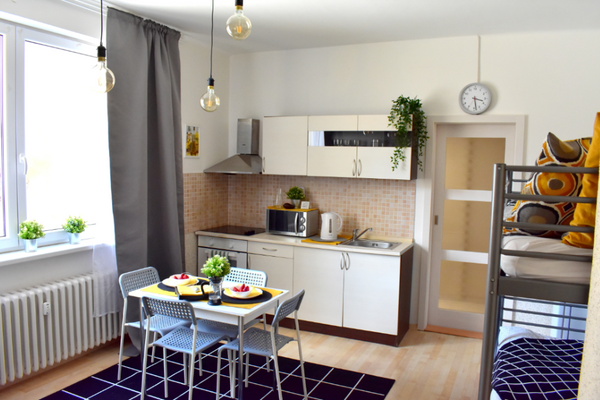 From the pastel-colored curtains, pillows to the pops of vibrant greens and pink  Lavender holiday home Lovely Central & NEW Entire condo vacation rental 52734860