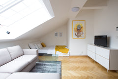 Come and stay in our rooftop apartment with balcony, elevator and parking! Locat Prague, Czechia Old Town / Balcony / AC / Rooftop / Parking Entire loft vacation rental 51461053