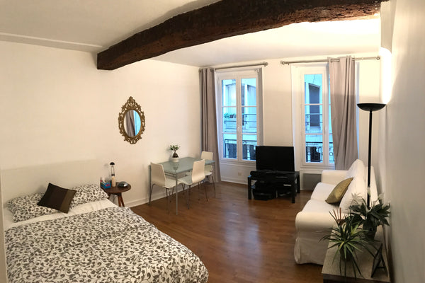 Grand studio de charme (30m2) avec poutre apparente, dans un immeuble du début d Paris, France Grand studio de charme en plein cœur de Paris Entire rental unit vacation rental 19748067