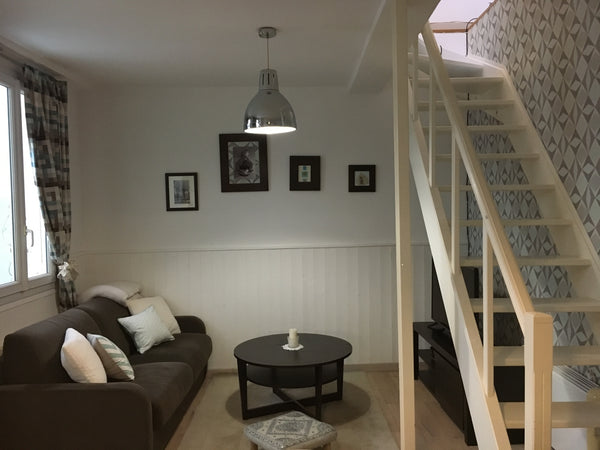 This bright & sunny 45 sq. m., 2 floor loft style house is cozy, chic & located  Paris, France Small House in Belleville Entire loft vacation rental 6443583