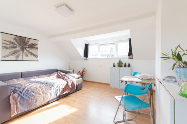 Light filled studio located on the top floor of our charming 2 story house. The  Antwerp, Belgium Cosy top floor studio with private shower+toilet Private room in townhouse vacation rental 20406122