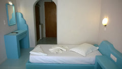 Traditionally built room with a large bathroom and amazing view from the private Ios, Greece twin room with spectacular sea view Private room in guesthouse vacation rental 15562019