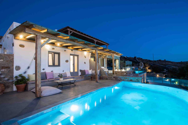 Mykonos Village, as it is located on a hill, offers panoramic views and is an ex Greece Deluxe 2 Bedroom Apartment & Private Outdoor Pool Cycladic home vacation rental 25288890