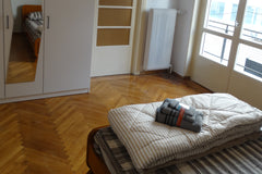 Das Zimmer verfügt über einen Balkon und ist ausgestattet mit Doppelbett, Schran Graz, Styria, Austria Alternativ, Zimmer 1 Private room in rental unit vacation rental 26122417