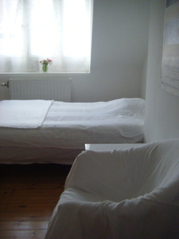 big bedroom with double bed, separate living room, kitchenette and bathroom. Wir Brussels, Belgium White, luminous charming flat in the heart of EU Entire rental unit vacation rental 2682841