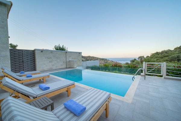 This unique villa will offer relaxation, comfort, elegance and privacy, providin Heraklion, Greece ★ INDER Sea view | 3BR Villa - private POOL Entire villa vacation rental 32455169