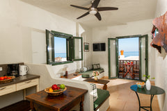 Situated directly on the sea, on a rocky seashore, in the small fishing village  Sisi, Greece Porto Sisi Cozy Sea View Apartment Room in serviced apartment vacation rental 11874650