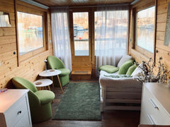 A cozy houseboat, with two terraces, a bar on the waterfront, air condition, hea Prague, Czechia ❀LUNA❀Magical houseboat near downtown Prague! Houseboat vacation rental 48140729