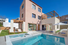 Panorea Villa I is a new modern 4-bedroom Villa with a private pool and five bat Chania, Greece Panorea Villa I, 4 BD, 5 BA, 300m from sandy beach Entire home vacation rental 33506412