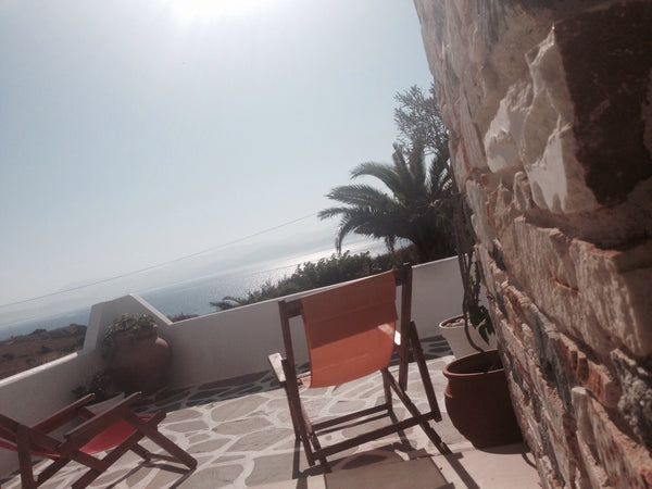 Balkony sea view kitchen refrigerator  frond of a small like a private beach<br  Greece Apartment 3 beds Private room in rental unit vacation rental 14191994