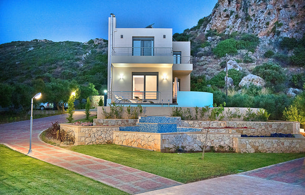 Set in a divine location, this luxurious villa, offering a unique view of the Ae Chania, Greece Villa Sirocco, Sunset View, 5' to Sandy Beach! Entire villa vacation rental 42546682