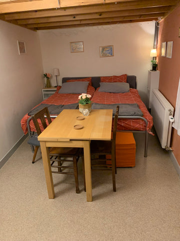 Als je mijn appartement binnen komt in de hal dan is daar de toiletruimte (zonde Antwerp, Belgium Gezellige kamer, dichtbij openbaar vervoer. Private room in condo vacation rental 21638219