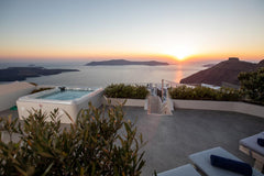 Exclusive Luxury Villa with breath-taking PANORAMIC views of the sea, Caldera &  Greece Sunset View Villa Santorini - Outdoor Jacuzzi Entire villa vacation rental 5826727