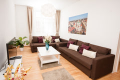 Wenceslas Square Loft E is a spacious 3-bedrooms, 2-bathrooms, living room with  Prague, Czechia Wenceslas Square Loft E 3-Bedrooms (Old Town) Entire rental unit vacation rental 16278127
