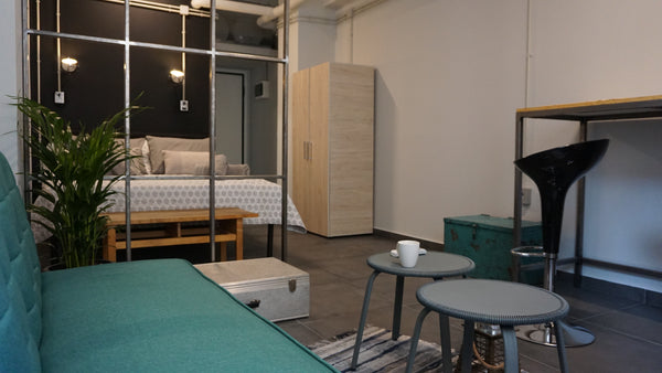 Virginia's Boutique Room its industrial style apartment at the centre of Athens  Athens, Greece Virginia's boutique Room at Psyrri/Ψυρρή Entire rental unit vacation rental 37478868