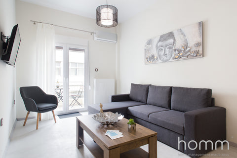 57m²  homm Fancy Koukaki Lodge <br /><br />• 2nd Floor Apartment <br />• Bedroom Athens, Greece 57m²  homm Fancy Koukaki Lodge Entire rental unit vacation rental 33769397