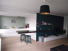 • Open living room with (sleeping) couch, dining table and a modern fully equipe Antwerp, Belgium Private apartment in green neighborhood in Antwerp Entire rental unit vacation rental 43227407