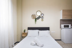 The studio is at the ground floor and it's 18 square meters. Inside the room is  Athens, Greece Relaxing small studio near to Acropolis 4 Entire rental unit vacation rental 37249948